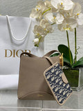 Small Dior Médaillon Bucket Bag - Gray Grained Calfskin M1531 - Default Title - View 1