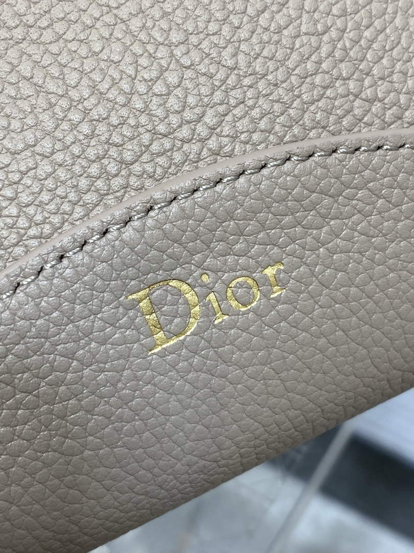 Small Dior Médaillon Bucket Bag - Gray Grained Calfskin M1531 - Default Title - View 4