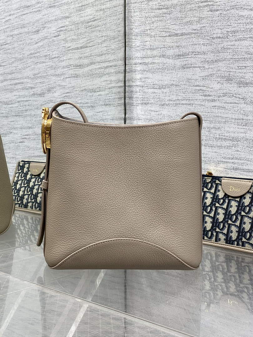 Small Dior Médaillon Bucket Bag - Gray Grained Calfskin M1531 - Default Title - View 6