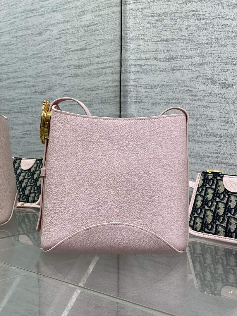 Small Dior Médaillon Bucket Bag - Pink Grained Calfskin M1531 - Default Title - View 6