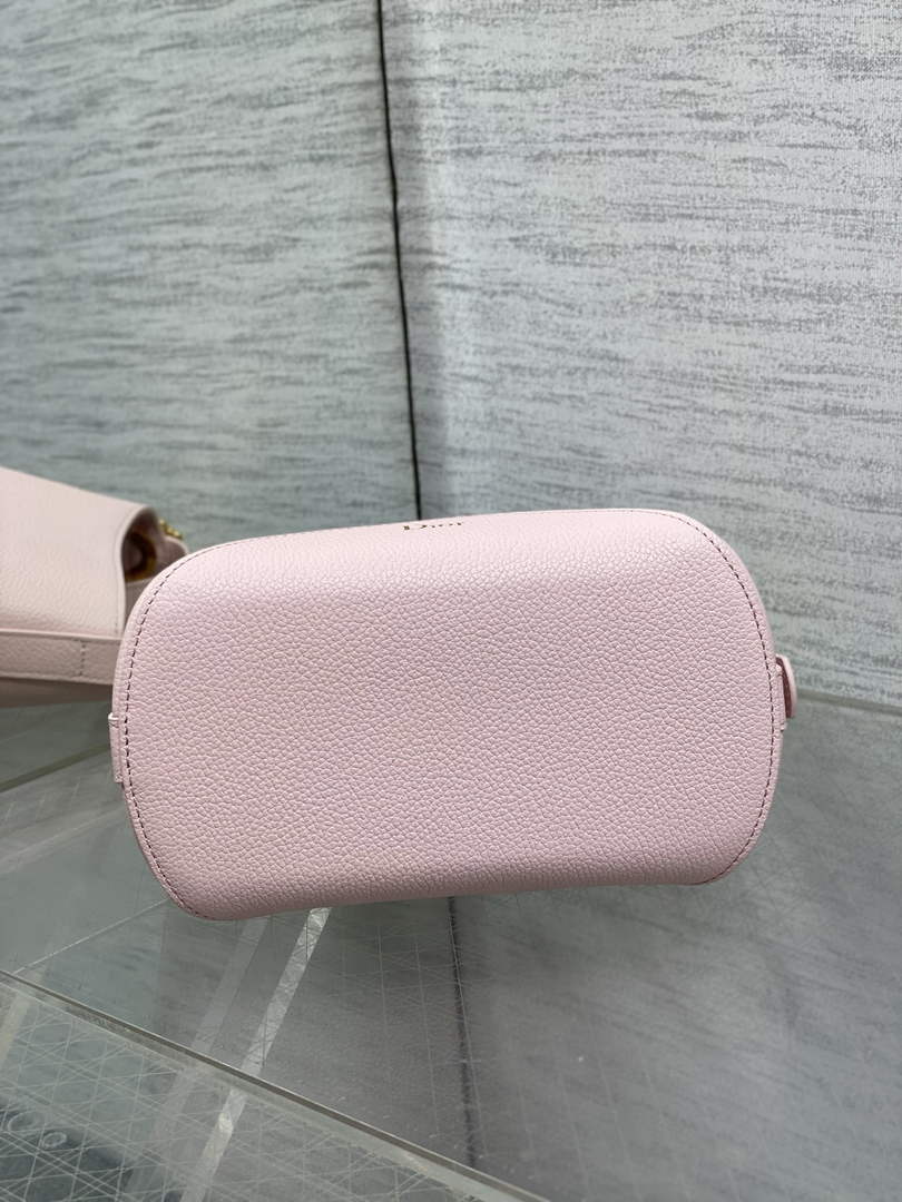 Small Dior Médaillon Bucket Bag - Pink Grained Calfskin M1531 - Default Title - View 8