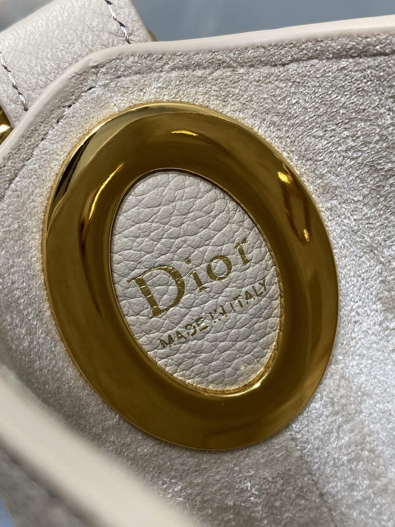 Small Dior Médaillon Bucket Bag - Beige Grained Calfskin M1531 - Default Title - View 10