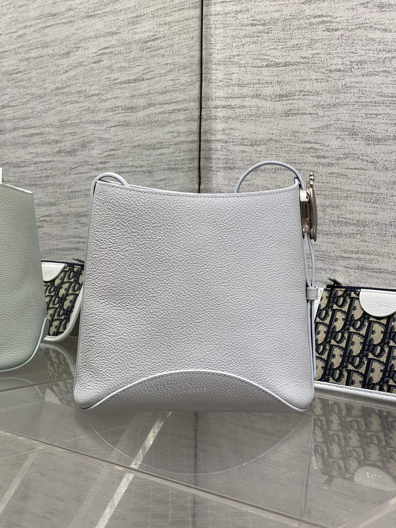 Small Dior Médaillon Bucket Bag - Blue Grained Calfskin M1531 - Default Title - View 3
