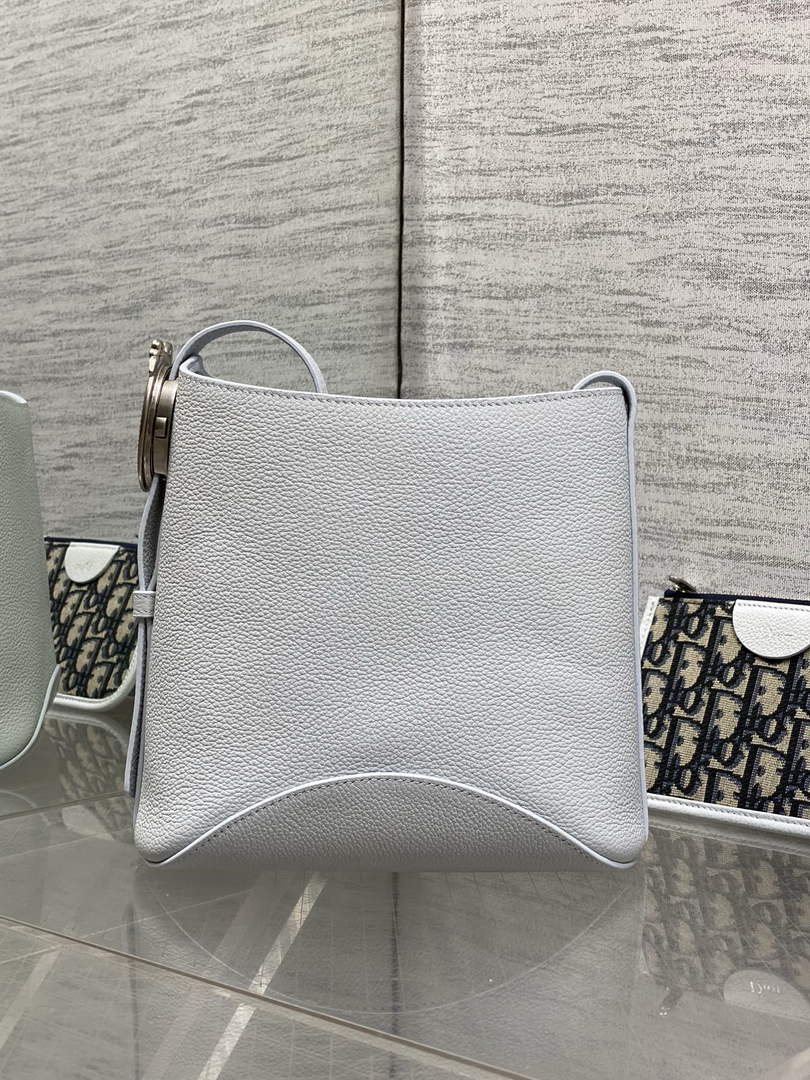 Small Dior Médaillon Bucket Bag - Blue Grained Calfskin M1531 - Default Title - View 6