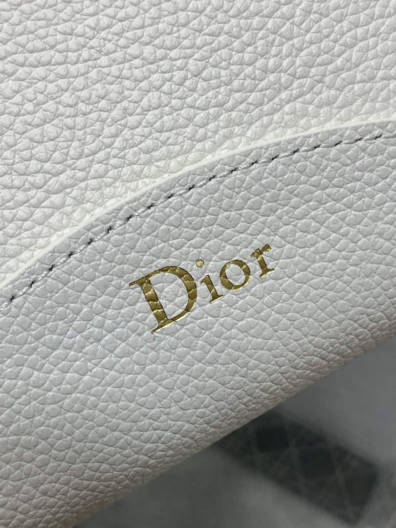 Small Dior Médaillon Bucket Bag - White Grained Calfskin M1531 - Default Title - View 4