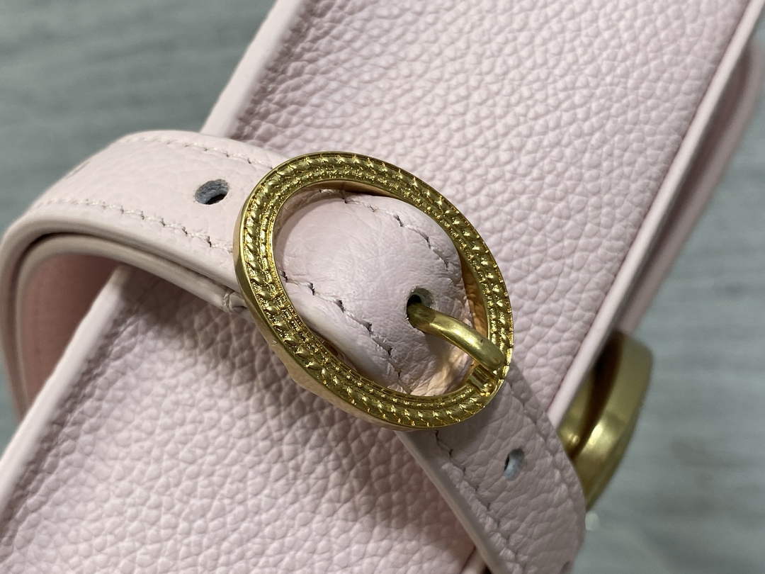 Small Dior Médaillon Flap Bag – Pink Grained Calfskin M3919