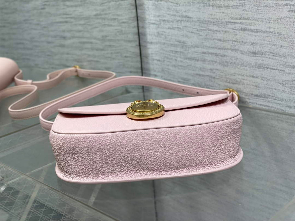 Small Dior Médaillon Flap Bag – Pink Grained Calfskin M3919