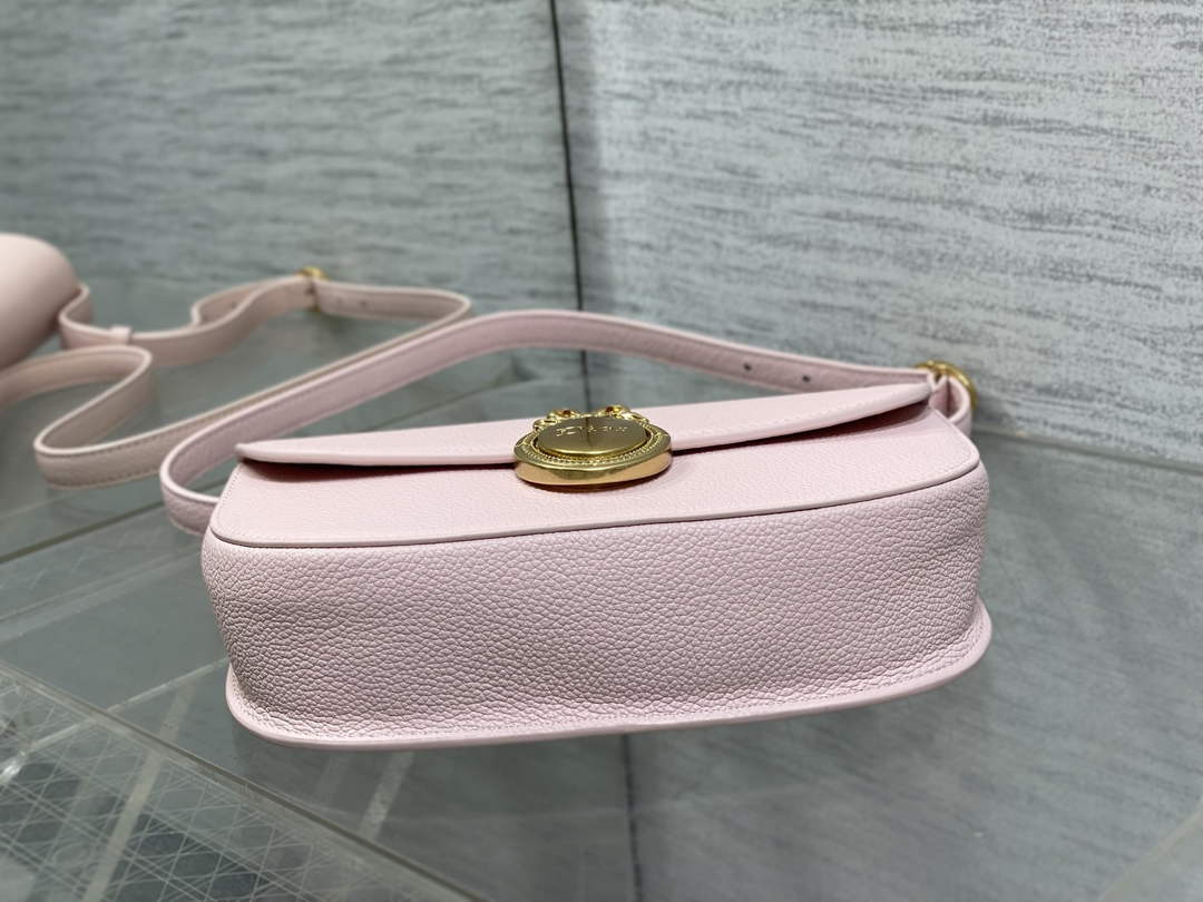 Small Dior Médaillon Flap Bag – Pink Grained Calfskin M3919