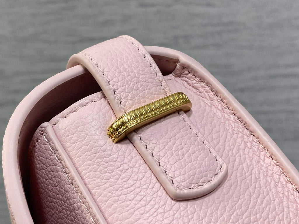 Medium Dior Médaillon Flap Bag - Pink Grained Calfskin M3920