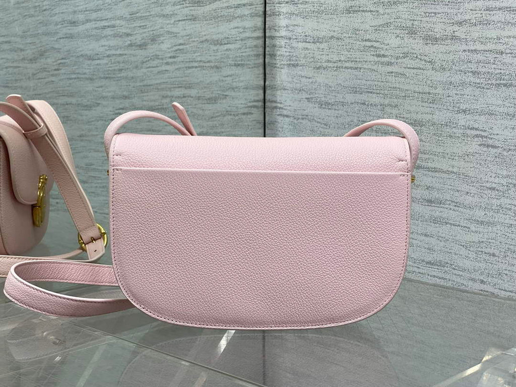 Medium Dior Médaillon Flap Bag - Pink Grained Calfskin M3920