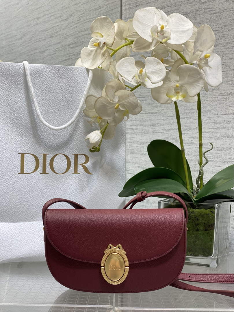Small Dior Médaillon Flap Bag – Red Grained Calfskin M3919