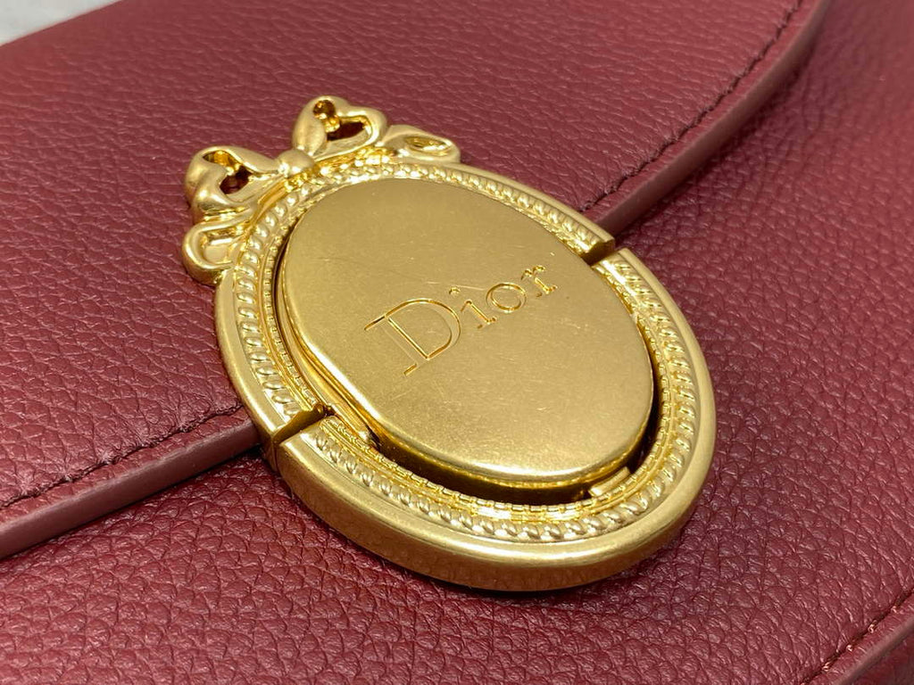Small Dior Médaillon Flap Bag – Red Grained Calfskin M3919