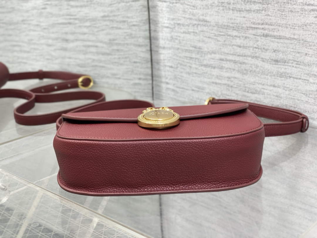Small Dior Médaillon Flap Bag – Red Grained Calfskin M3919