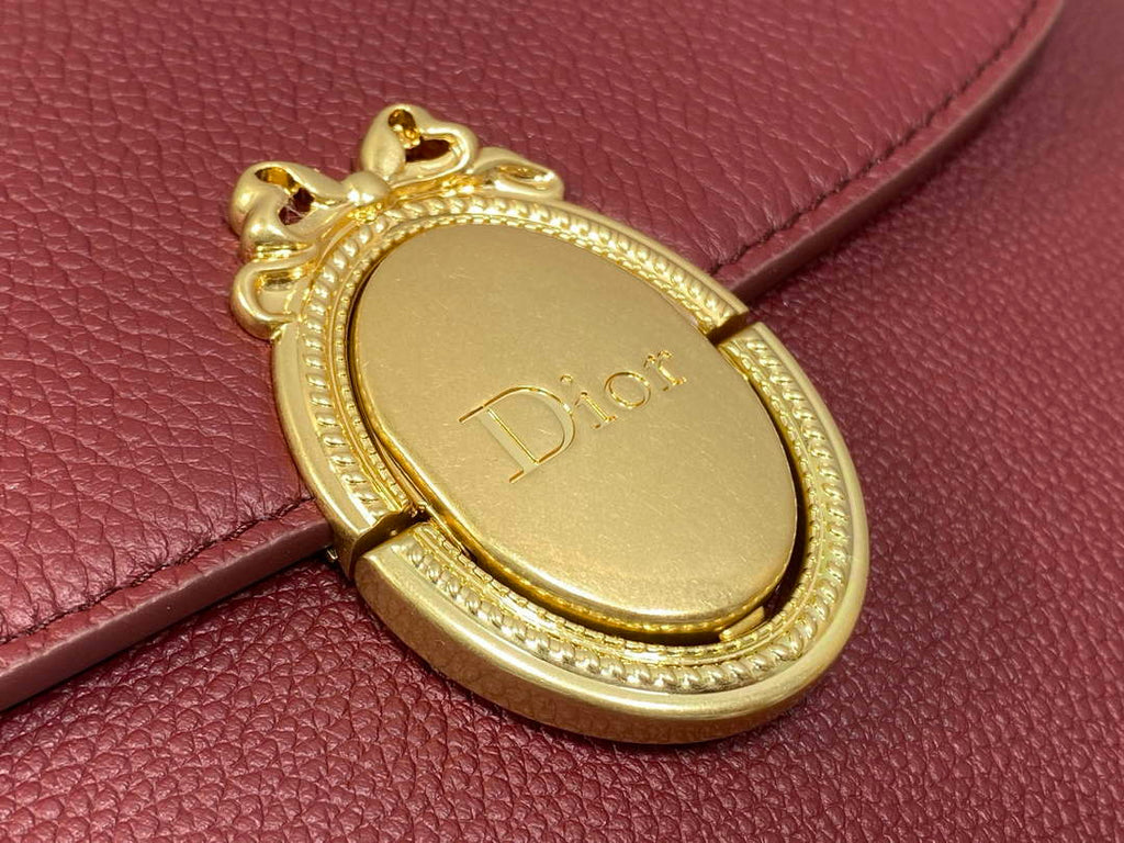 Medium Dior Médaillon Flap Bag - Red Grained Calfskin M3920