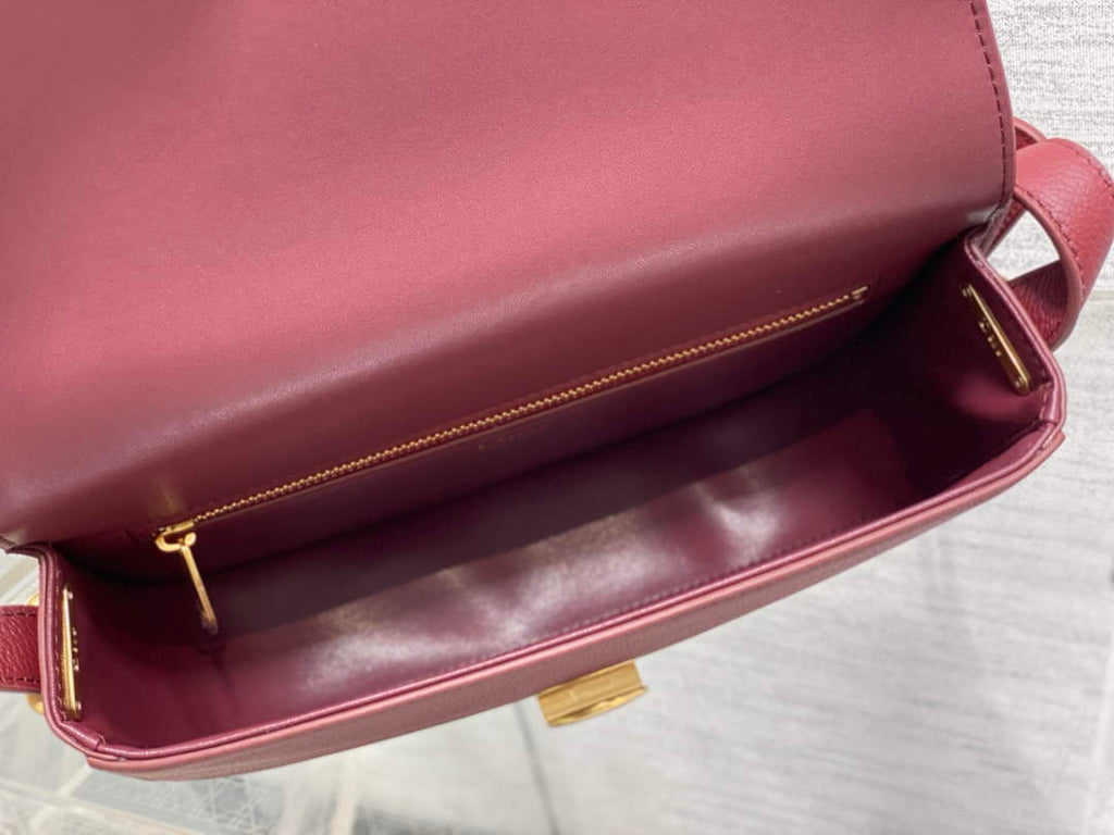 Medium Dior Médaillon Flap Bag - Red Grained Calfskin M3920