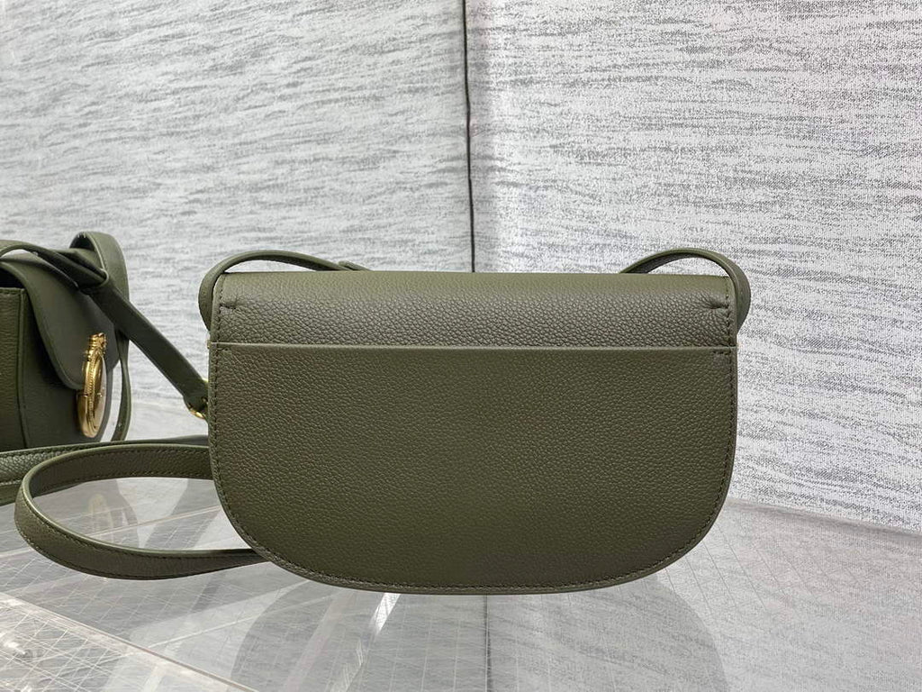 Small Dior Médaillon Flap Bag – Green Grained Calfskin M3919