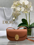 Small Dior Médaillon Flap Bag – Brown Grained Calfskin M3919