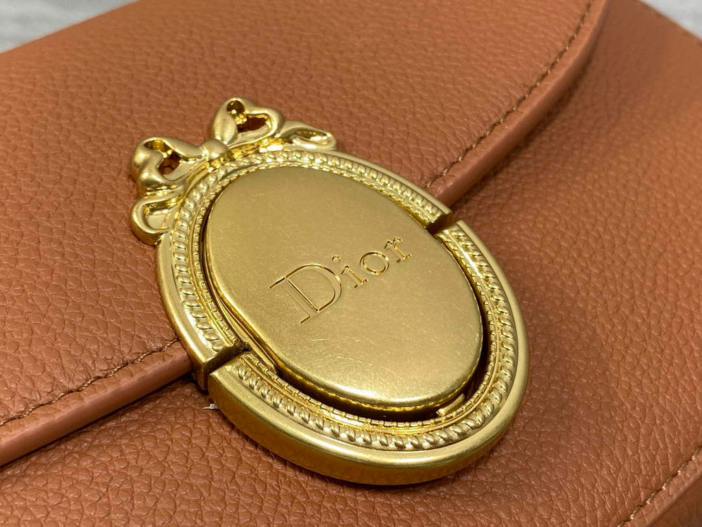 Small Dior Médaillon Flap Bag – Brown Grained Calfskin M3919