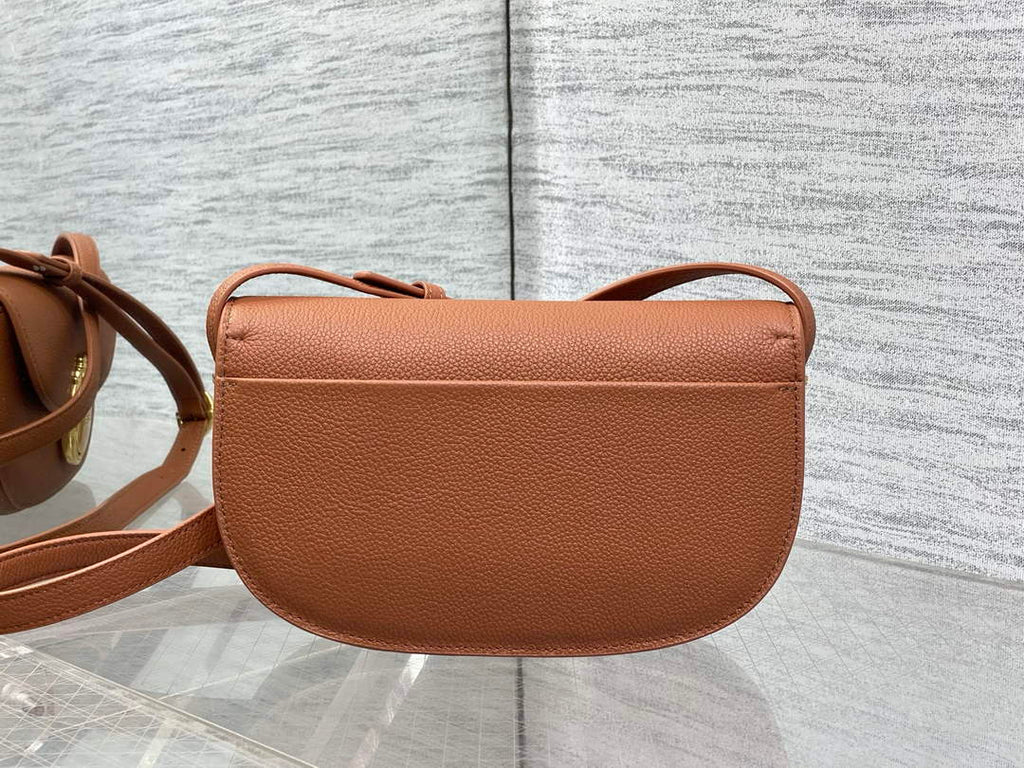 Small Dior Médaillon Flap Bag – Brown Grained Calfskin M3919