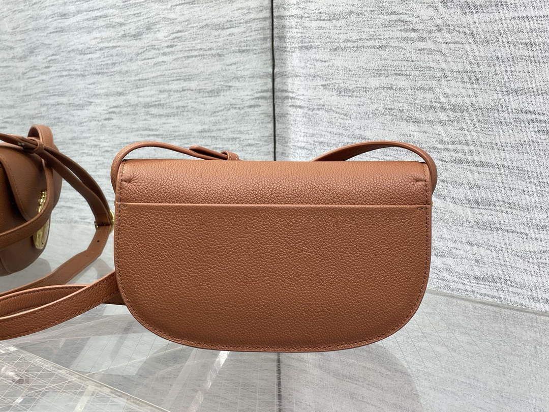 Small Dior Médaillon Flap Bag – Brown Grained Calfskin M3919