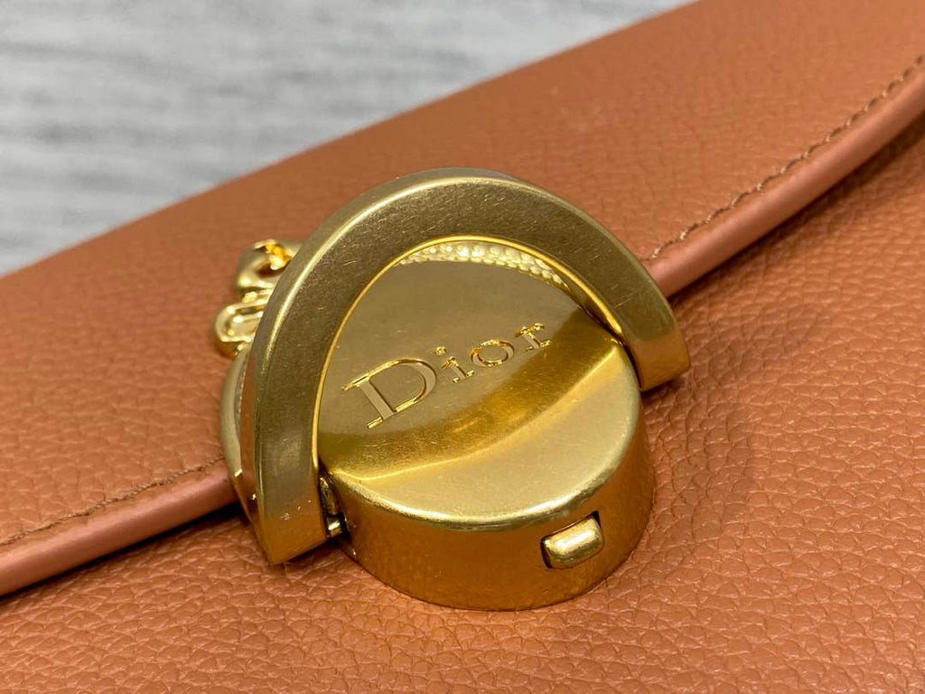 Small Dior Médaillon Flap Bag – Brown Grained Calfskin M3919