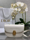 Medium Dior Médaillon Flap Bag - White Grained Calfskin M3920