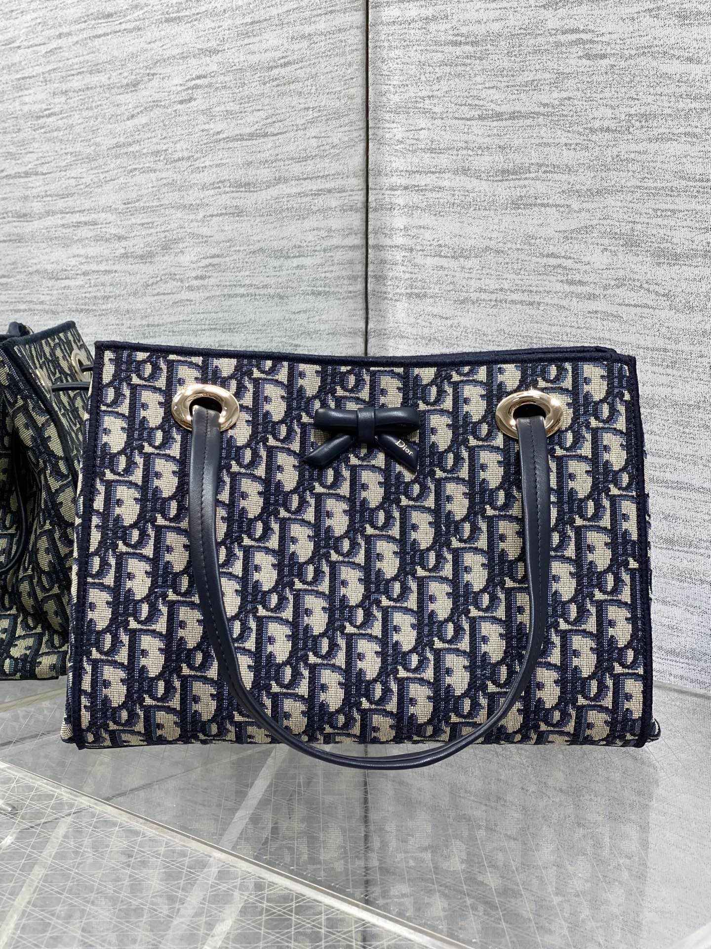 Small Dior Promenade Shopping Bag - M1410 -Blue Dior Oblique Jacquard - Default Title - View 2