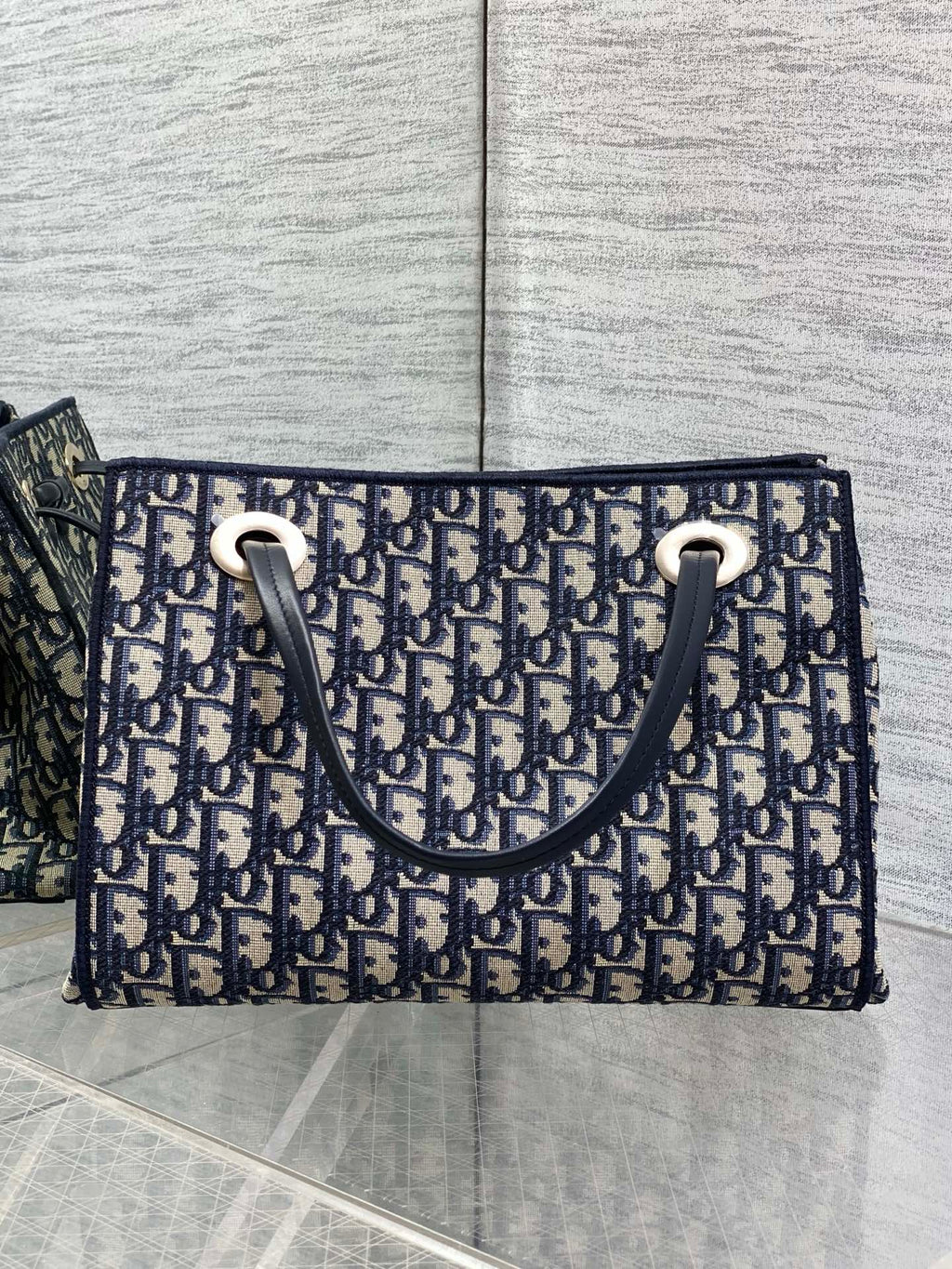 Small Dior Promenade Shopping Bag - M1410 -Blue Dior Oblique Jacquard - Default Title - View 5