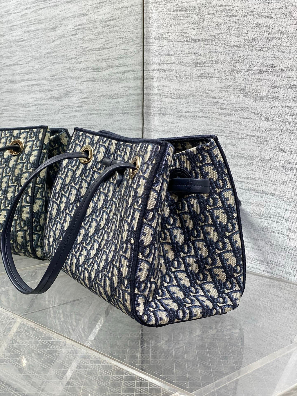 Small Dior Promenade Shopping Bag - M1410 -Blue Dior Oblique Jacquard - Default Title - View 7