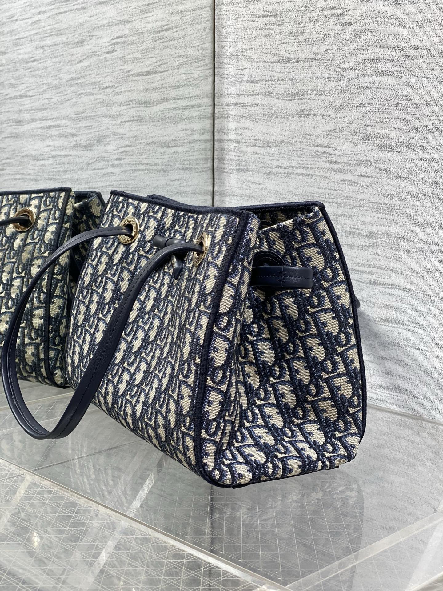 Small Dior Promenade Shopping Bag - M1410 -Blue Dior Oblique Jacquard - Default Title - View 7