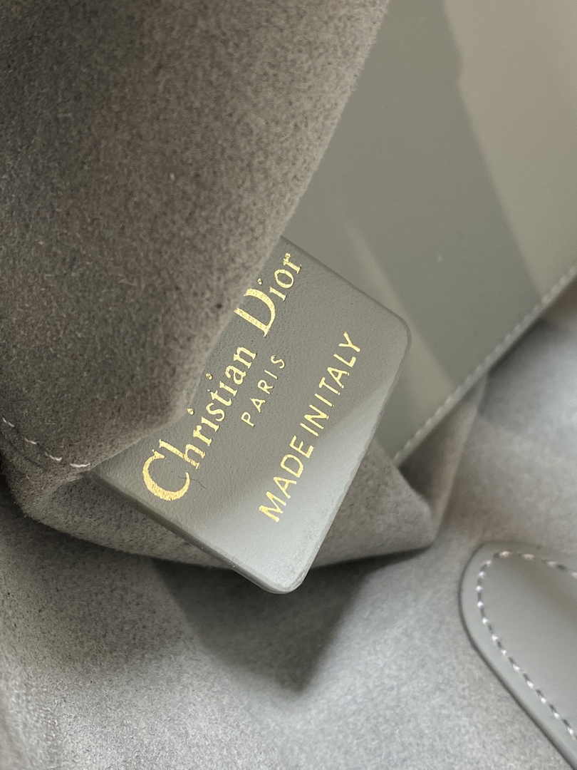 Small Dior Toujours Bag M2822 Gray Macrocannage Calfskin