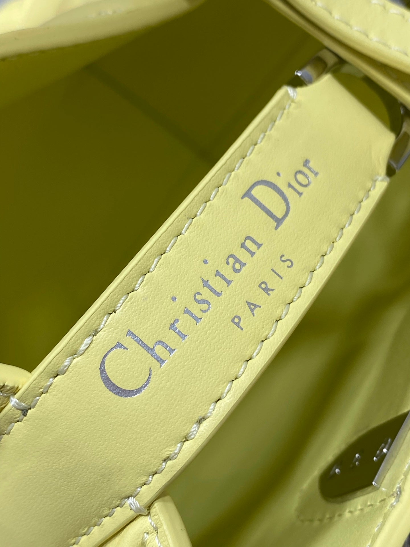Small Dior Toujours Vertical Tote Bag - M2835 - Yellow Macrocannage Calfskin - Default Title - View 5