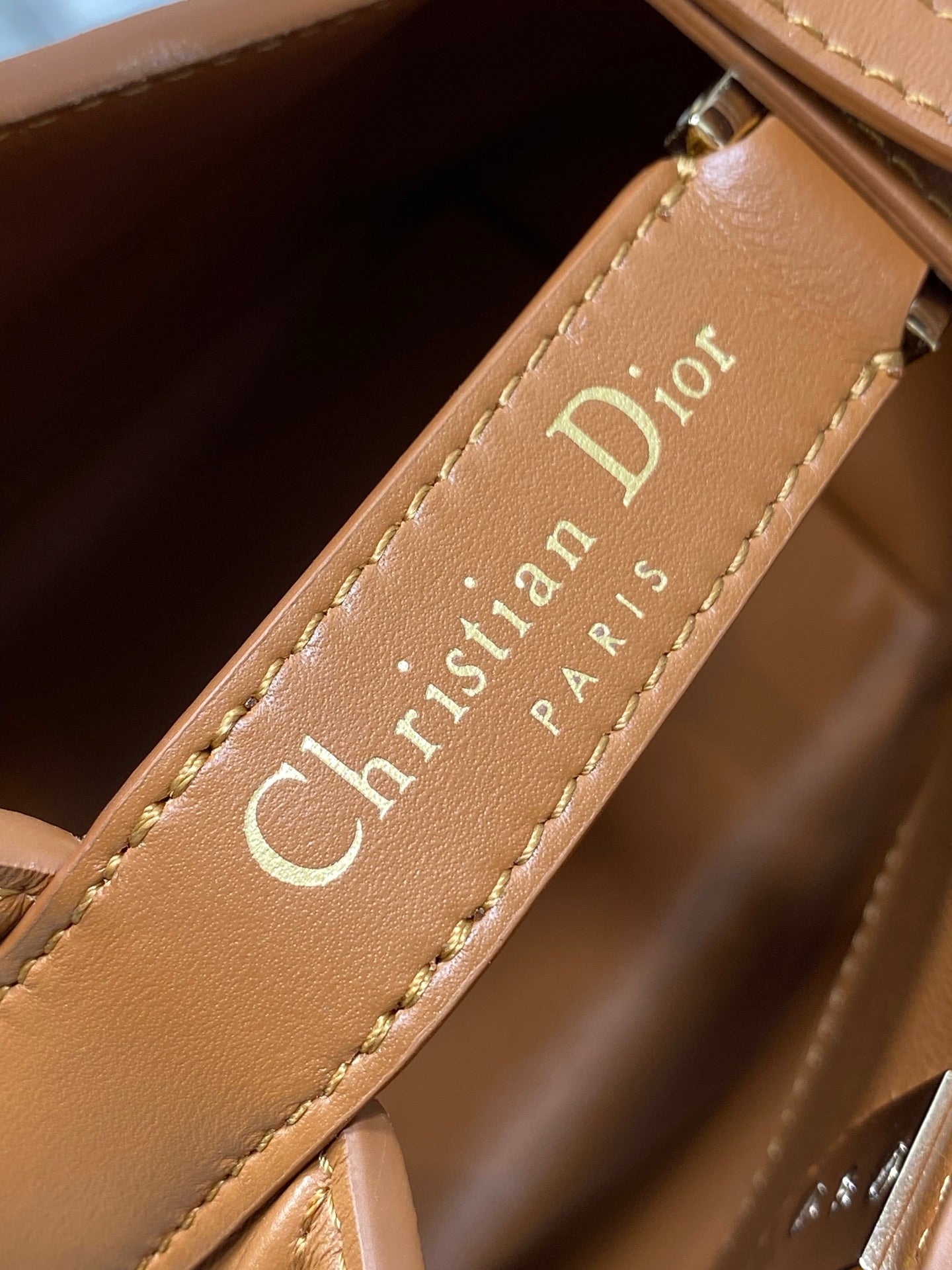 Small Dior Toujours Vertical Tote Bag – Brown Macrocannage Calfskin – M2835 - Default Title - View 6
