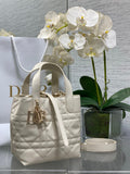 Beige Macrocannage Calfskin Small Dior Toujours Vertical Tote Bag – M2835 - Default Title - View 1