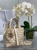 Macrocannage Calfskin Small Dior Toujours Vertical Tote – M2835 – Apricot - Default Title - View 1