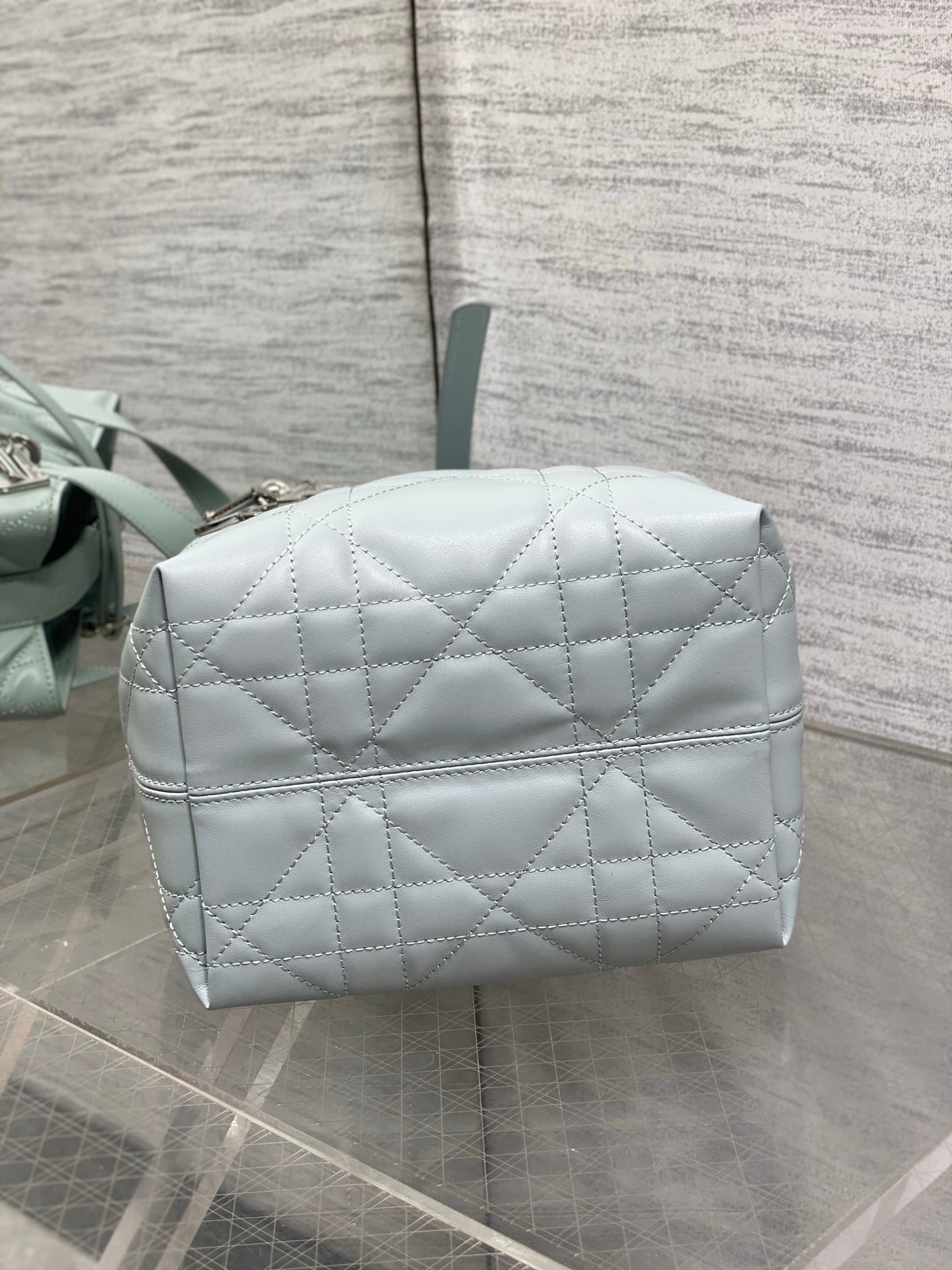 Dior Toujours – Small – Vertical Tote – Macrocannage Calfskin – Blue – M2835 - Default Title - View 8