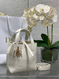 Small Dior Toujours Vertical Tote Bag – Latte Flat Macrocannage Calfskin – M2835 - Default Title - View 1