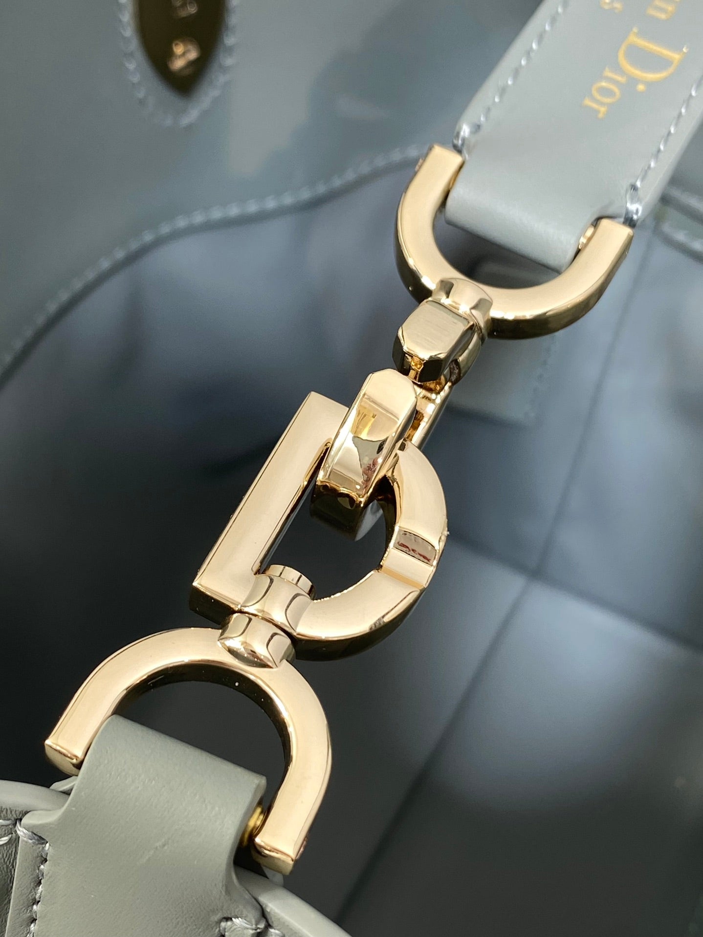 Small Dior Toujours Vertical Tote Bag – M2835 - Gray Macrocannage Calfskin - Default Title - View 6