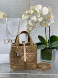 Small Dior Toujours Vertical Tote Bag – M2835 - Brown Macrocannage Calfskin - Default Title - View 1