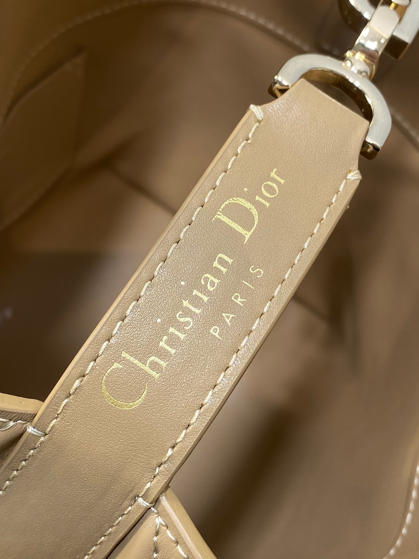 Small Dior Toujours Vertical Tote Bag – M2835 - Brown Macrocannage Calfskin - Default Title - View 7