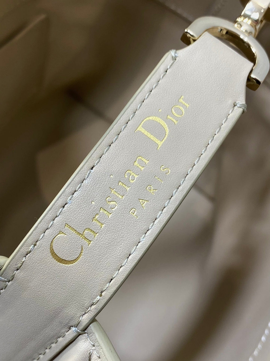 Small Dior Toujours Vertical Tote Bag – Dark Beige Macrocannage Calfskin – M2835 - Default Title - View 7