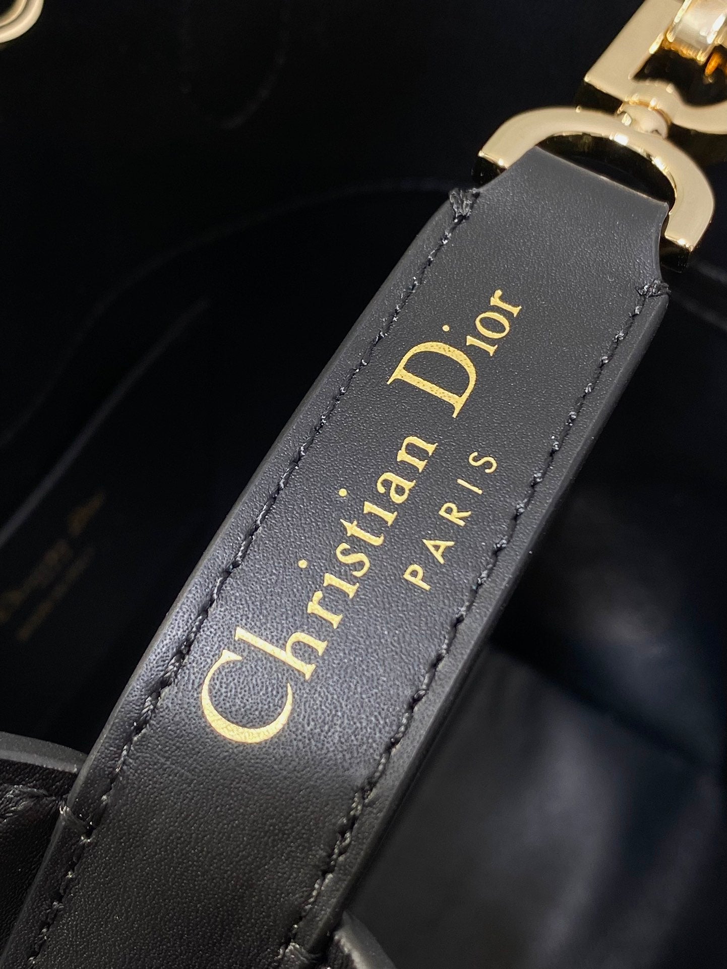 Small Dior Toujours Vertical Tote Bag - M2835 - Black Macrocannage Calfskin - Default Title - View 7