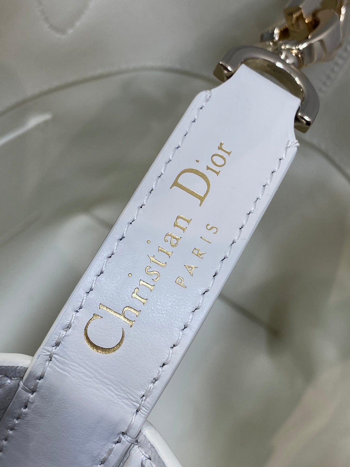 Small Dior Toujours Vertical Tote Bag – White Macrocannage Calfskin – M2835 - Default Title - View 7