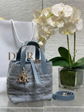 Small Dior Toujours Vertical Tote Bag – Gray Suede – M2835 - Default Title - View 1