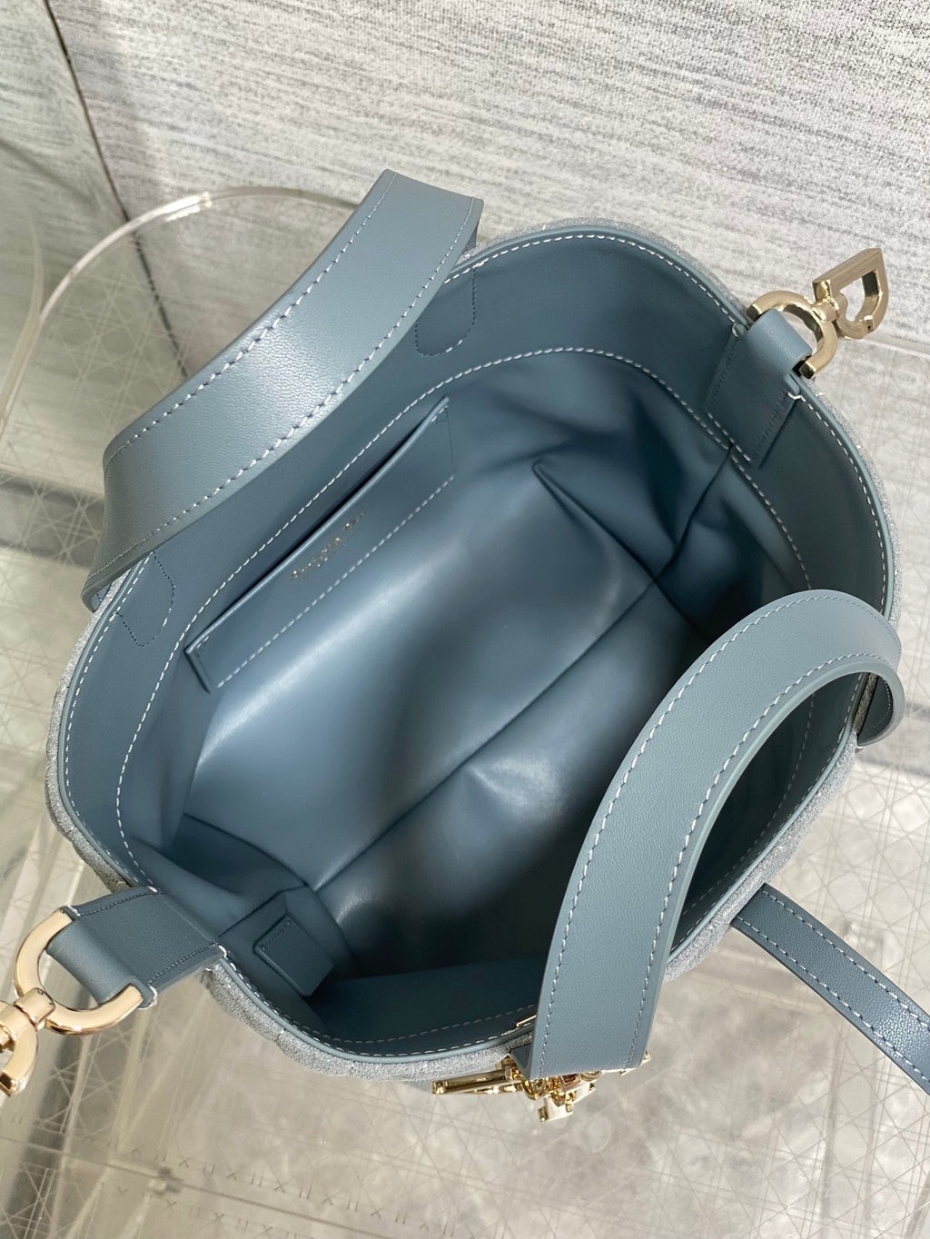 Small Dior Toujours Vertical Tote Bag – Gray Suede – M2835 - Default Title - View 9