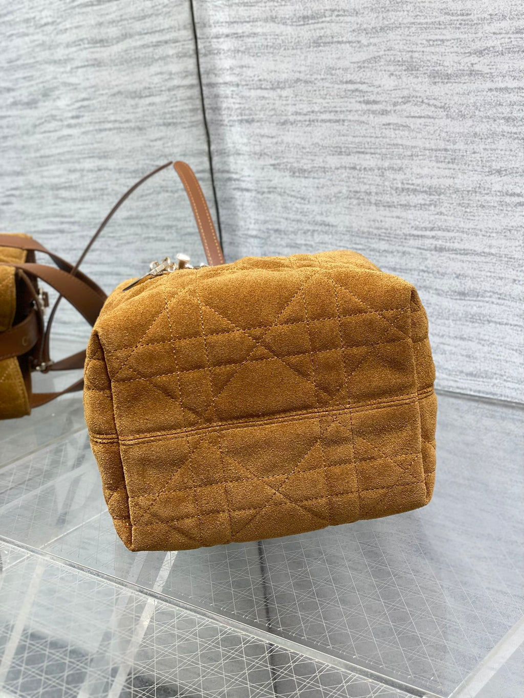 Small Dior Toujours Vertical Tote Bag – Brown Suede – M2835 - Default Title - View 8