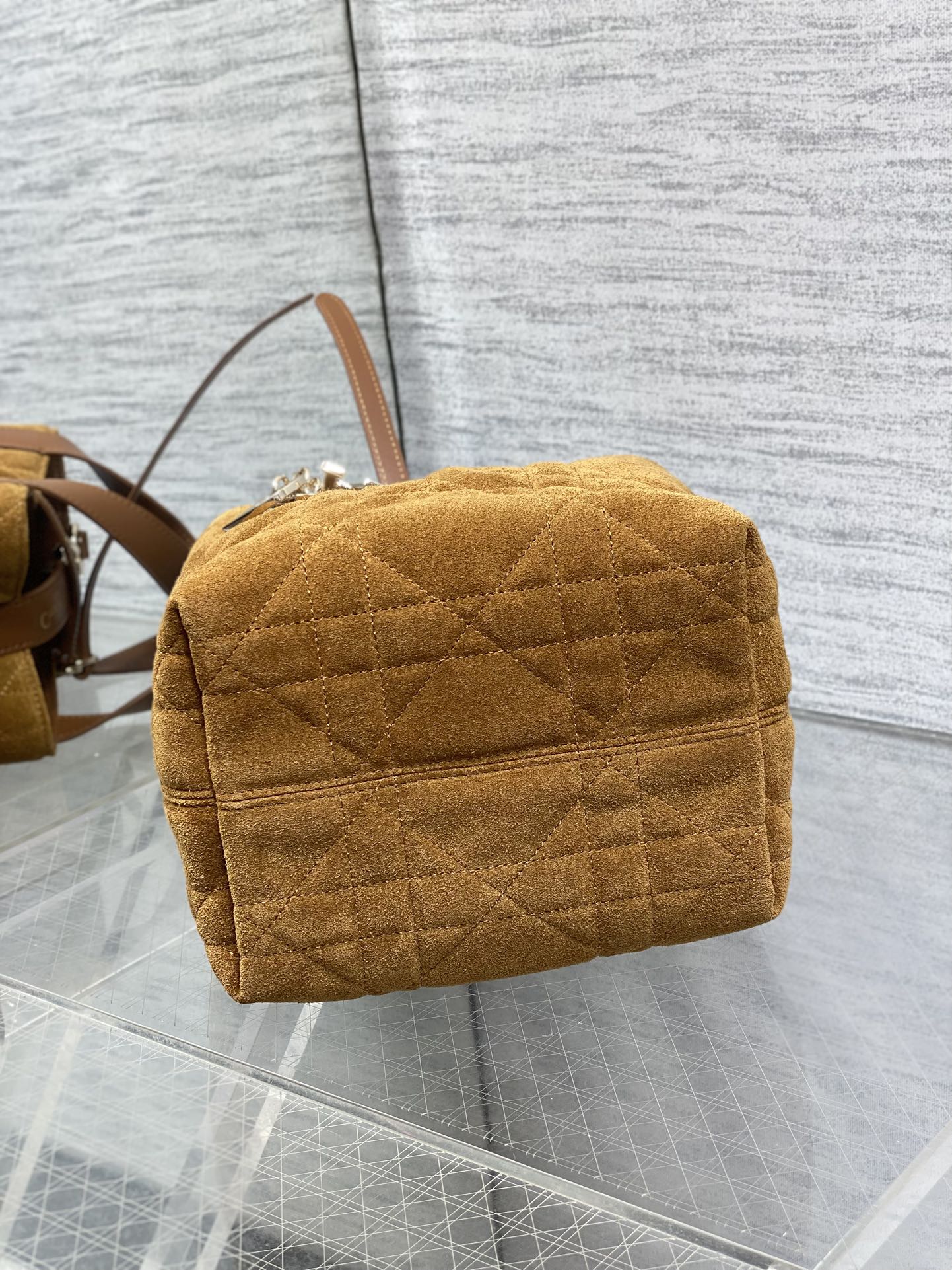Small Dior Toujours Vertical Tote Bag – Brown Suede – M2835 - Default Title - View 8