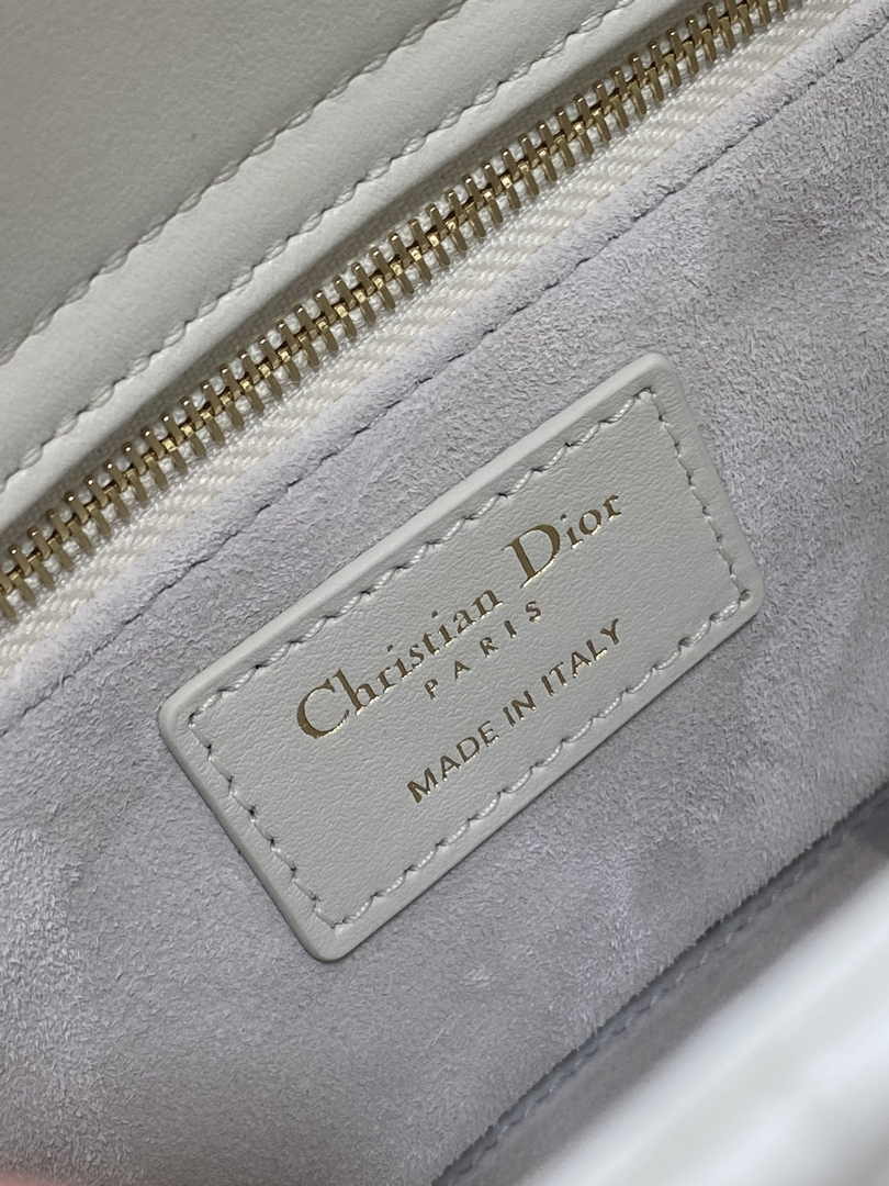 Small Lady Dior Bag White Calfskin M0531 - Default Title - View 10