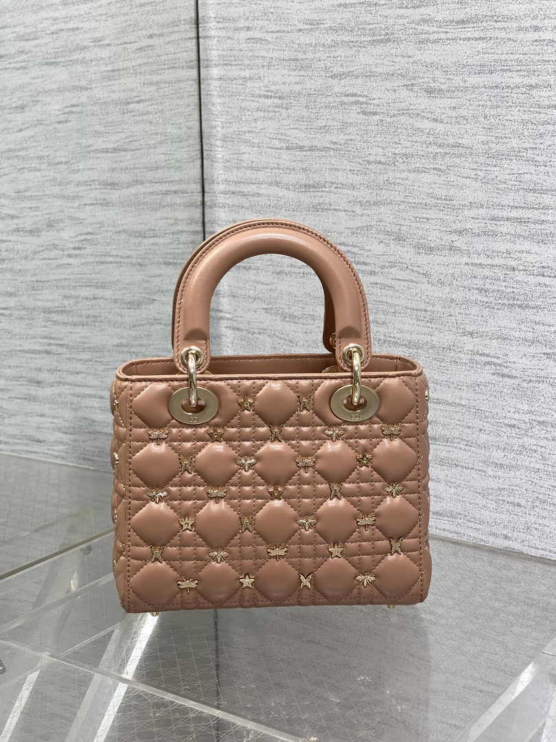 Small Lady Dior Bag Powder Pink Calfskin M0531 - Default Title - View 6