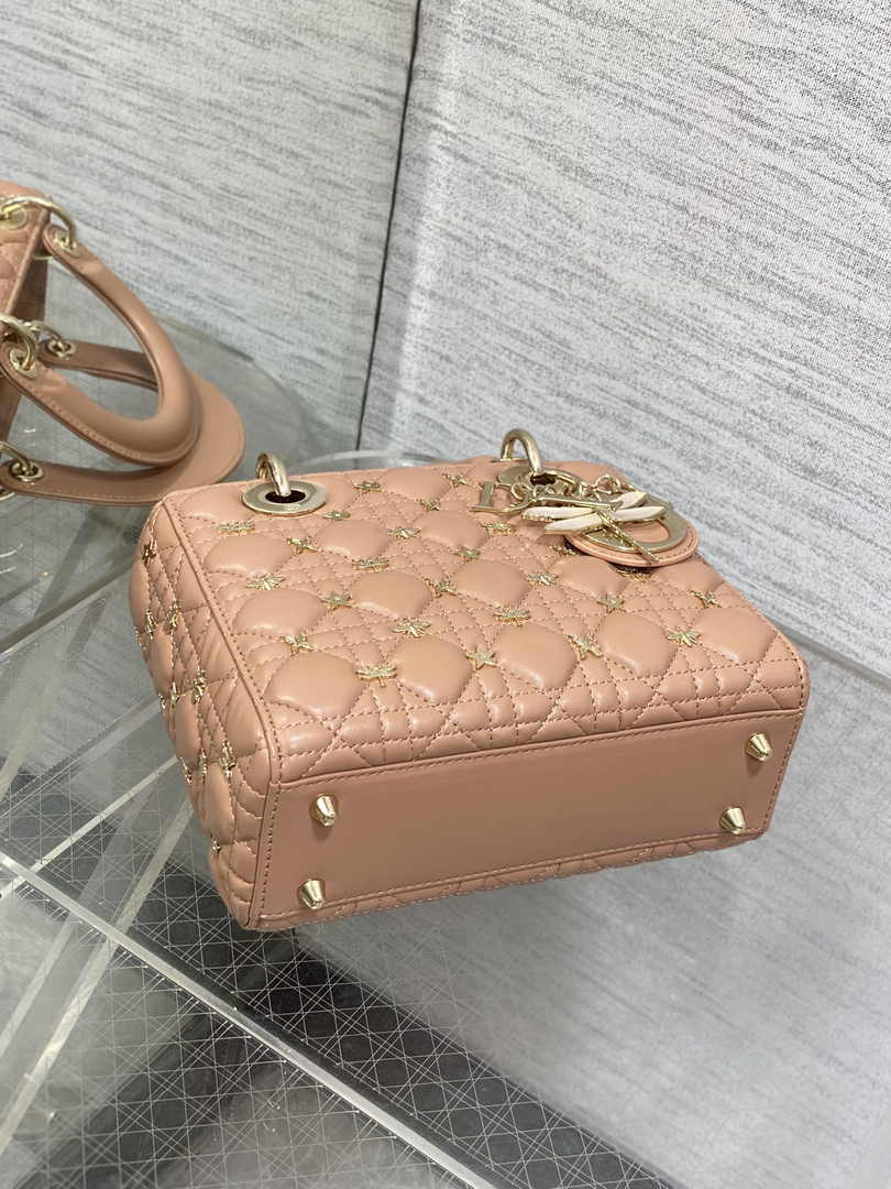 Small Lady Dior Bag Powder Pink Calfskin M0531 - Default Title - View 8